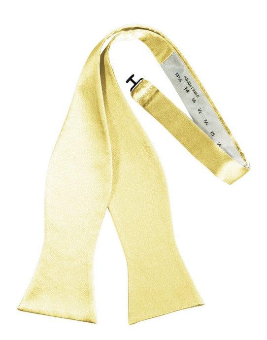 Canary Self-Tie Solid Satin Bowtie - Tuxedo Club