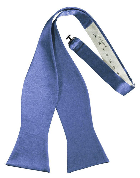 Cornflower Self-Tie Solid Satin Bowtie - Tuxedo Club