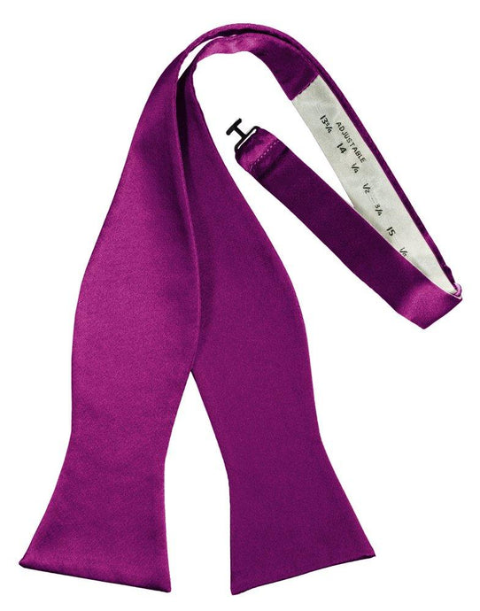 Fuchsia Self-Tie Solid Satin Bowtie - Tuxedo Club