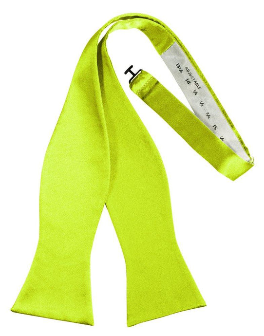 Lime Self-Tie Solid Satin Bowtie - Tuxedo Club