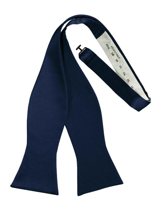 Peacock Self-Tie Solid Satin Bowtie - Tuxedo Club