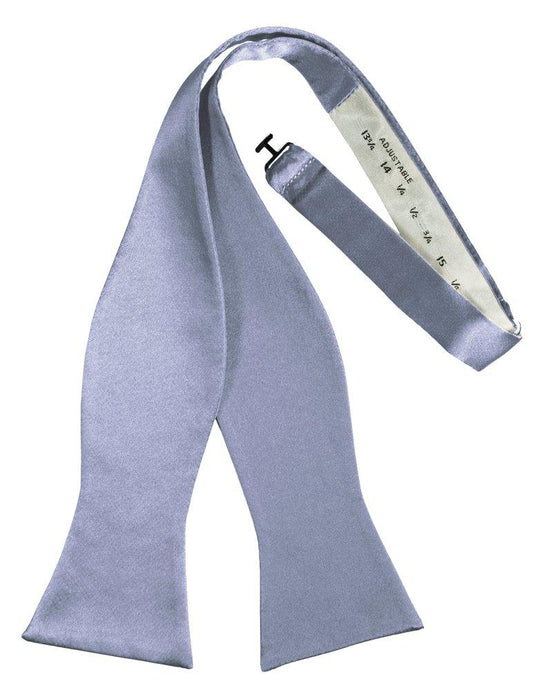 Periwinkle Self-Tie Solid Satin Bowtie - Tuxedo Club