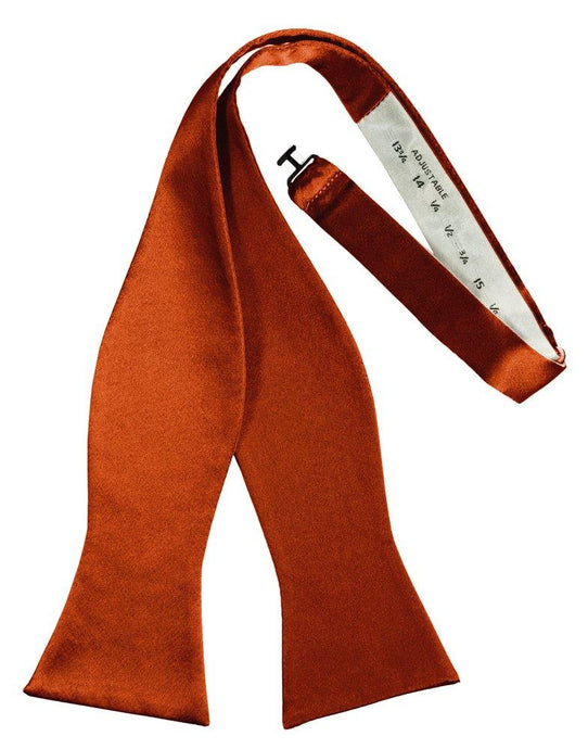 Persimmon Self-Tie Solid Satin Bowtie - Tuxedo Club