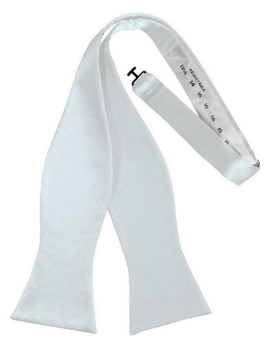 Seaglass Blue Self-Tie Solid Satin Bowtie - Tuxedo Club