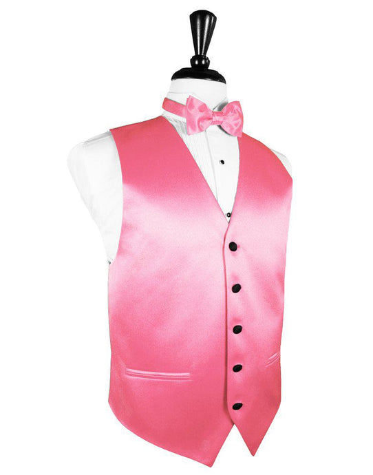 Bubblegum Vitro Satin Vest - Tuxedo Club