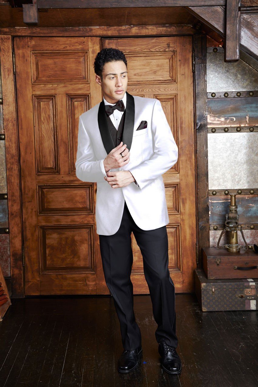 White Wedding TuxedoProm Men Suits 3 Piece Jacket Vest with Black Pants  African | eBay