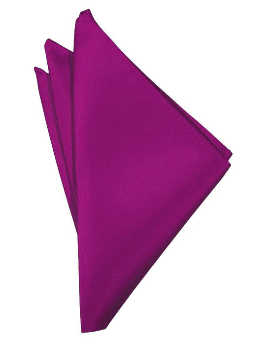 Cassis Solid Satin Pocket Square - Tuxedo Club