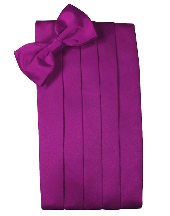 Cassis Solid Satin Cummerbund - Tuxedo Club