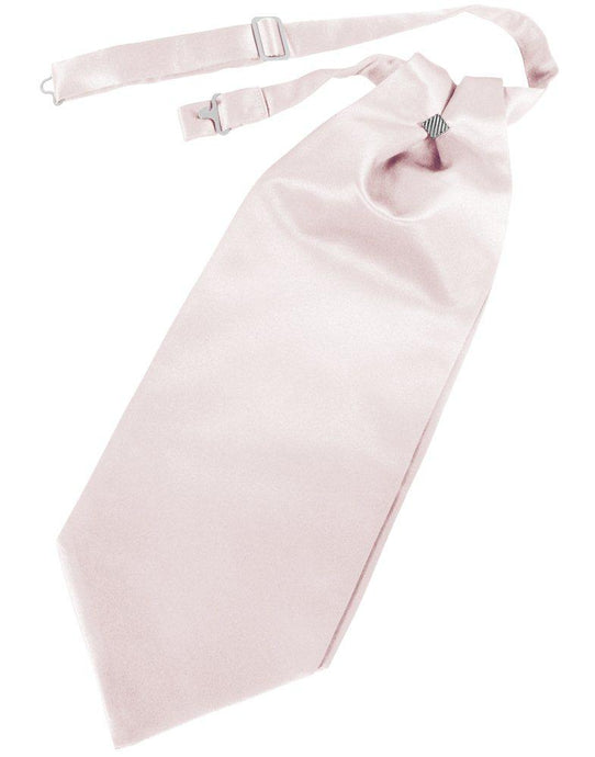 Blush Solid Satin Cravat - Tuxedo Club