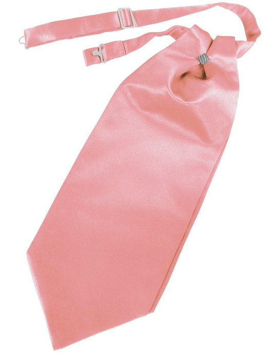 Coral Reef Solid Satin Cravat - Tuxedo Club