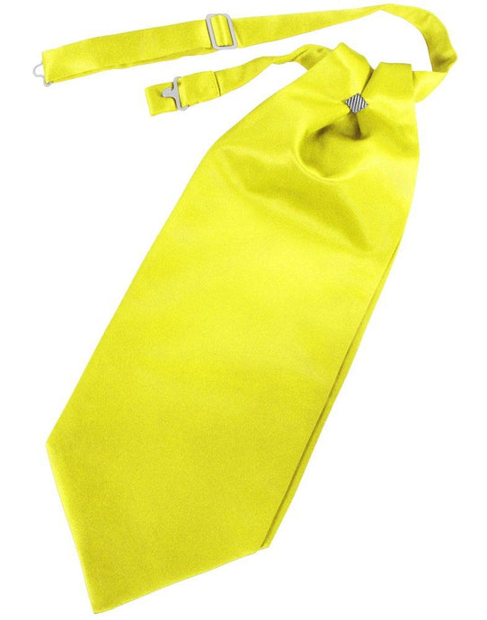 Lemon Solid Satin Cravat - Tuxedo Club
