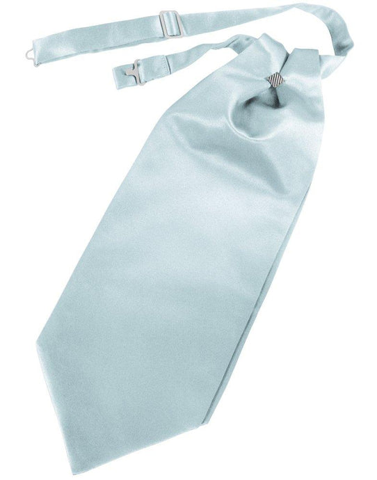 Light Blue Solid Satin Cravat - Tuxedo Club