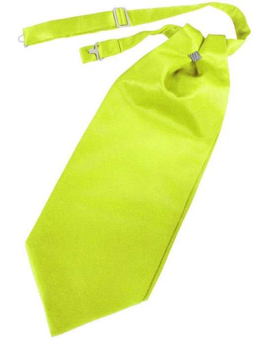 Lime Solid Satin Cravat - Tuxedo Club