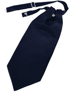 Midnight Blue Solid Satin Cravat - Tuxedo Club