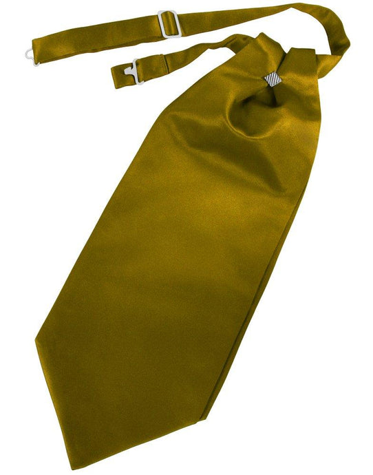 New Gold Solid Satin Cravat - Tuxedo Club