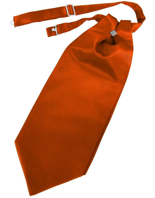 Persimmon Solid Satin Cravat - Tuxedo Club