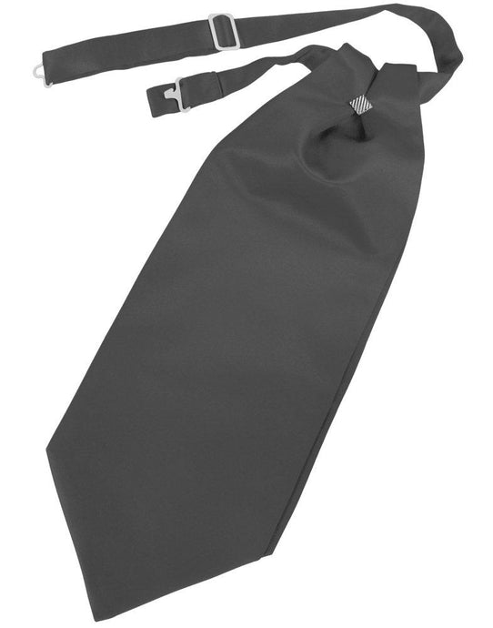 Pewter Solid Satin Cravat - Tuxedo Club