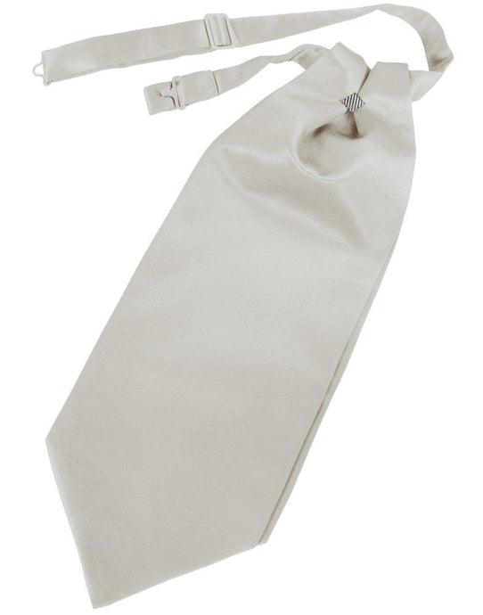 Platinum Solid Satin Cravat - Tuxedo Club