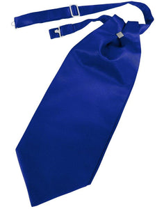 Royal Blue Solid Satin Cravat - Tuxedo Club