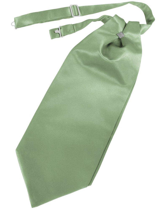 Sage Solid Satin Cravat - Tuxedo Club
