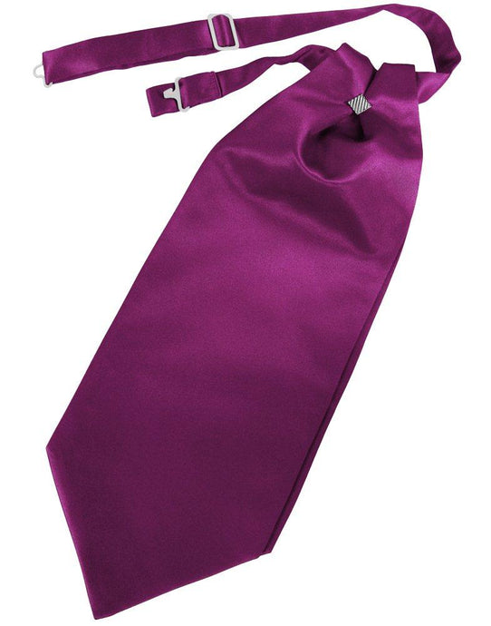 Sangria Solid Satin Cravat - Tuxedo Club