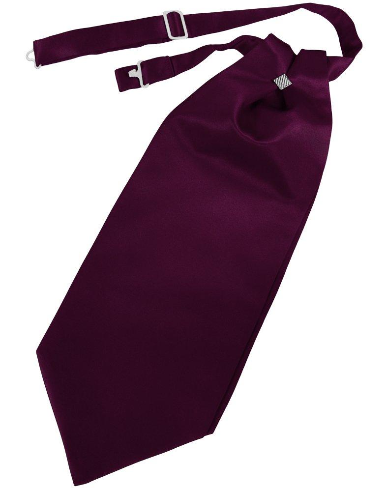 Wine Solid Satin Cravat - Tuxedo Club