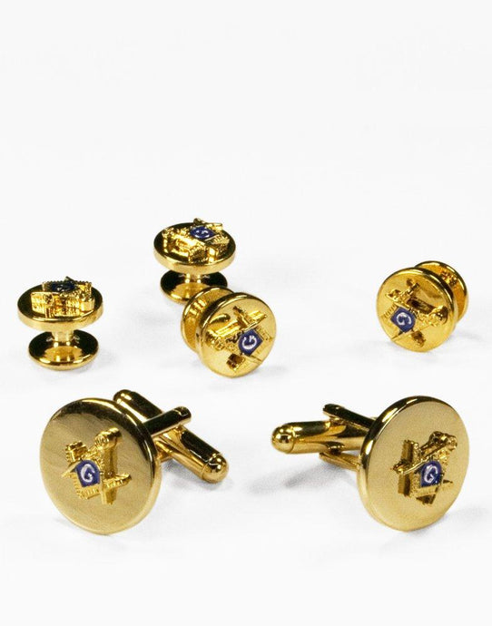 Mason Gold Cufflink and Stud Set - Tuxedo Club