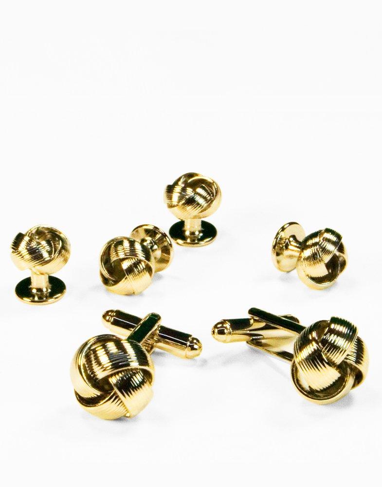 Love Knot Cufflink and Stud set in Gold - Tuxedo Club