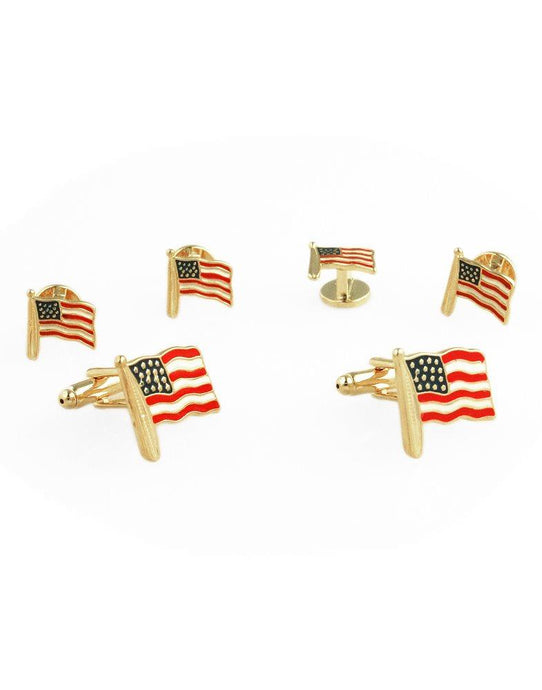 American Flags Cufflink and Stud Set - Tuxedo Club