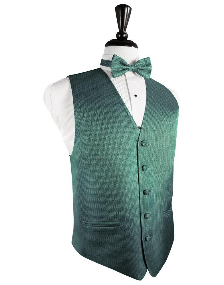 Aqua Herringbone Tuxedo Vest - Tuxedo Club