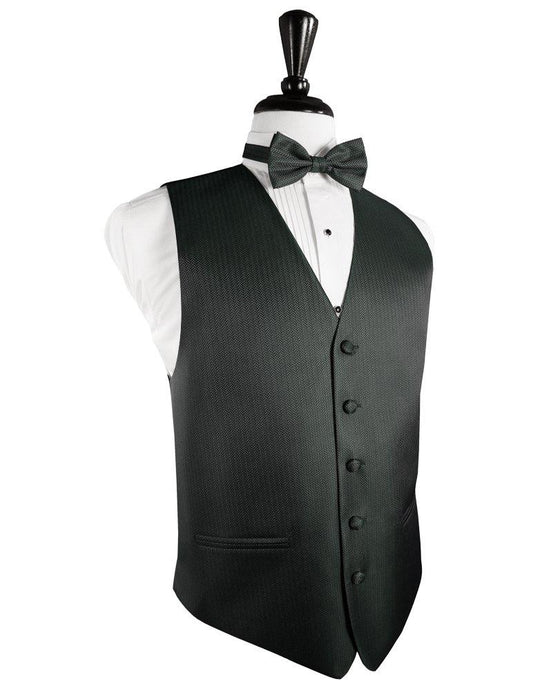 Asphalt Herringbone Tuxedo Vest - Tuxedo Club