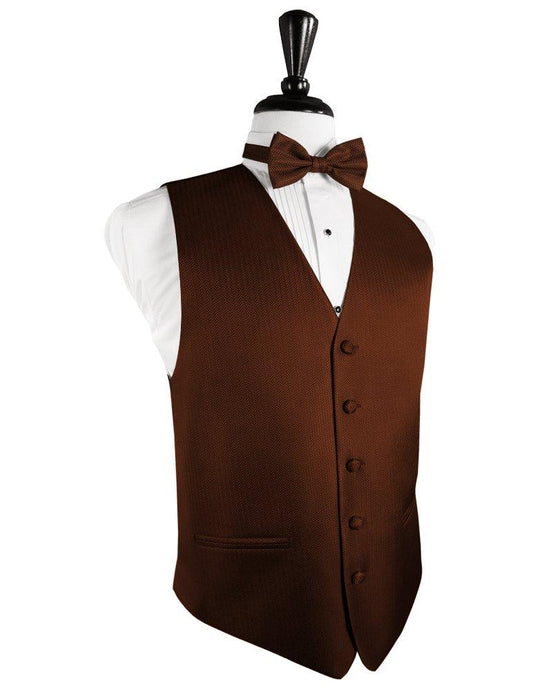 Cinnamon Herringbone Tuxedo Vest - Tuxedo Club