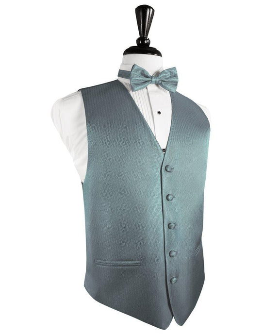 Cloudy Herringbone Tuxedo Vest - Tuxedo Club