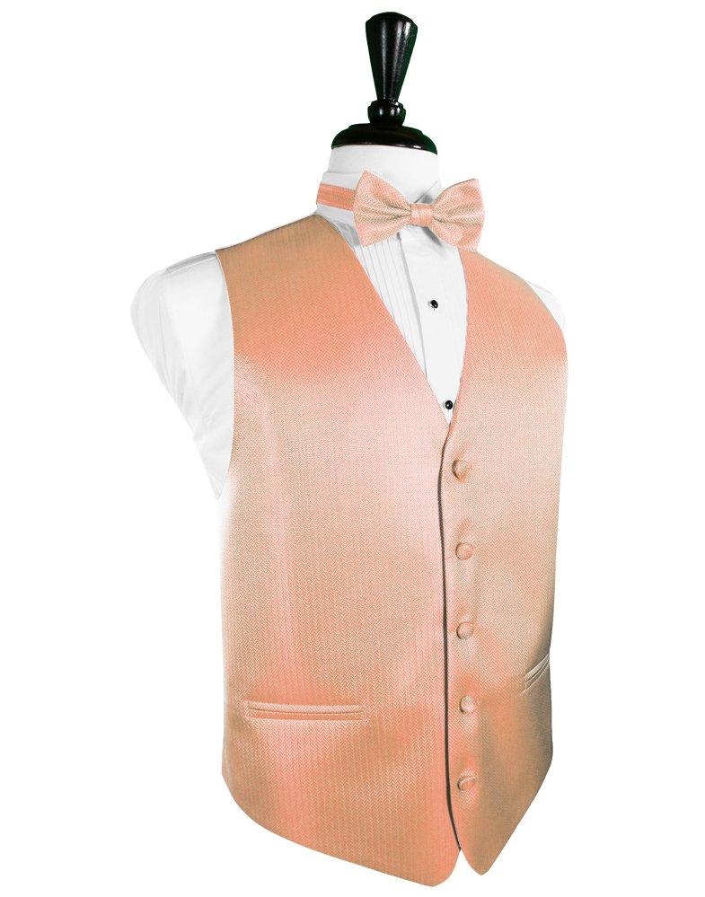 Coral Herringbone Tuxedo Vest - Tuxedo Club