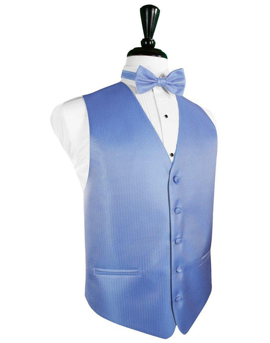 Cornflower Herringbone Tuxedo Vest - Tuxedo Club