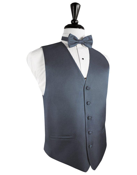 Desert Blue Herringbone Tuxedo Vest - Tuxedo Club