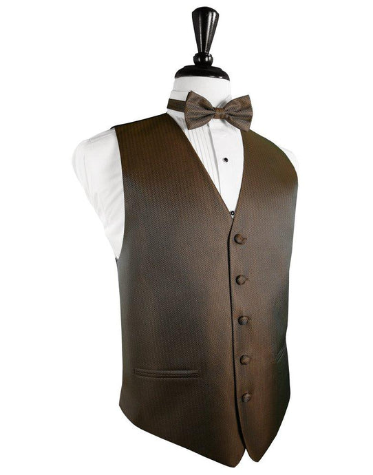 Espresso Herringbone Tuxedo Vest - Tuxedo Club