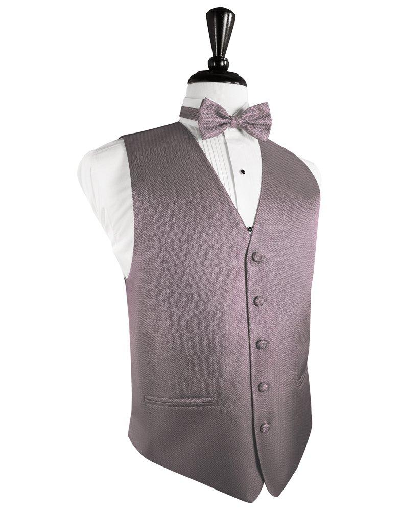 Frosty Pink Herringbone Tuxedo Vest - Tuxedo Club