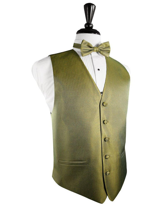 Gold Herringbone Tuxedo Vest - Tuxedo Club
