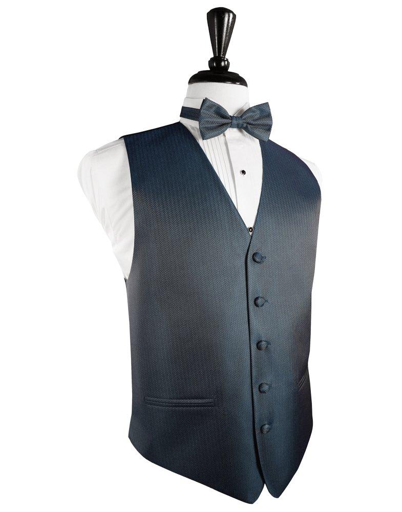 Haze Blue Herringbone Tuxedo Vest - Tuxedo Club