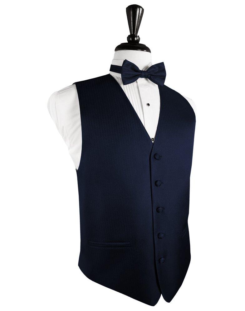 Navy Herringbone Tuxedo Vest - Tuxedo Club