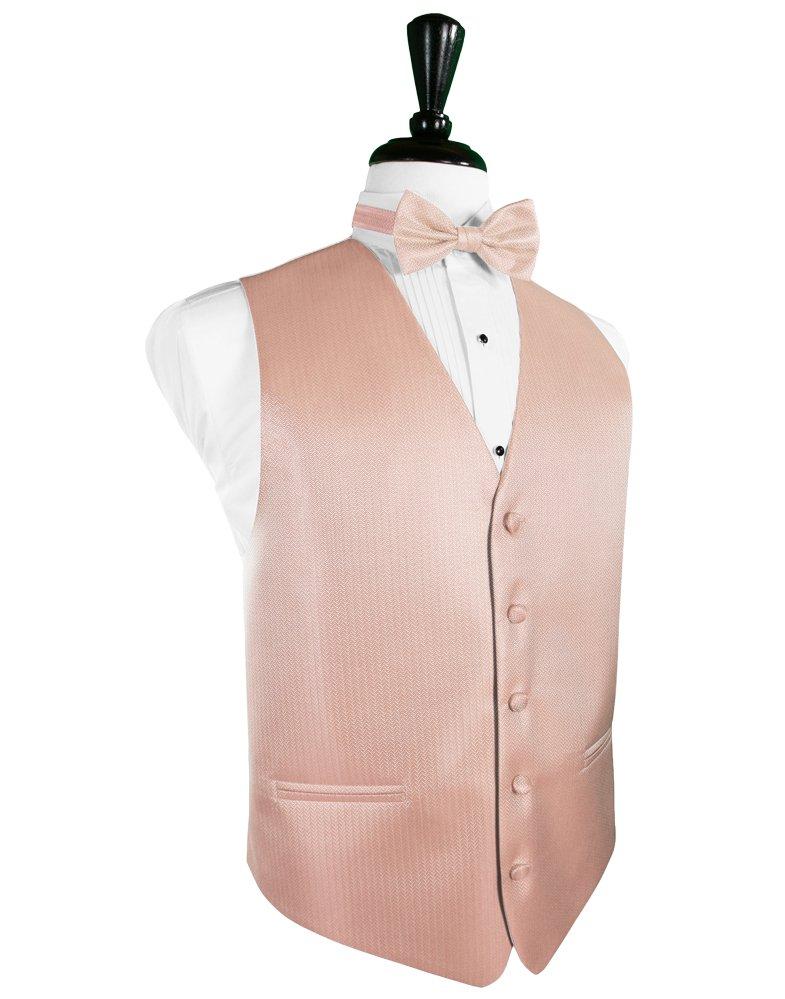 Peach Herringbone Tuxedo Vest - Tuxedo Club