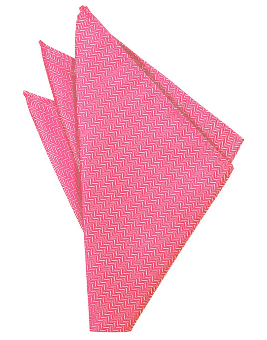 Bubblegum Herringbone Pocket Square - Tuxedo Club