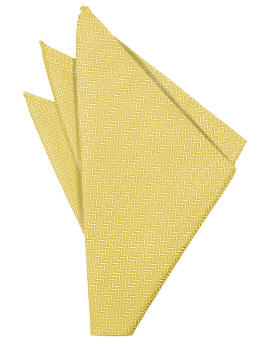 Buttercup Herringbone Pocket Square - Tuxedo Club