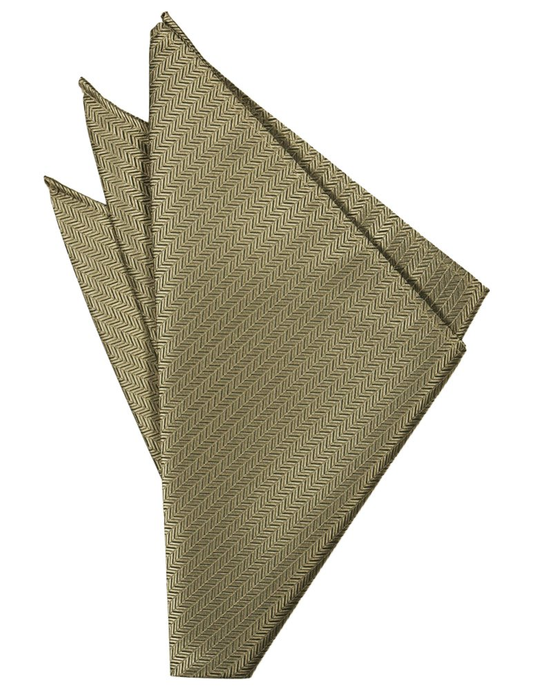 Champagne Herringbone Pocket Square - Tuxedo Club
