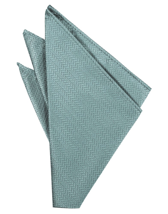 Cloudy Herringbone Pocket Square - Tuxedo Club
