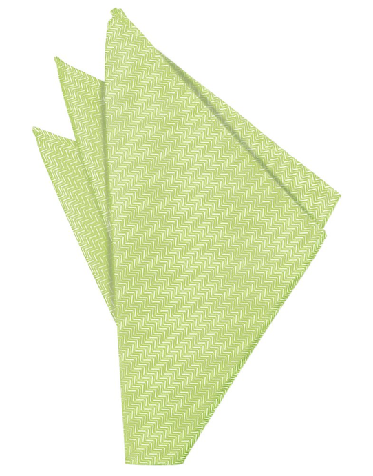 Kiwi Herringbone Pocket Square - Tuxedo Club