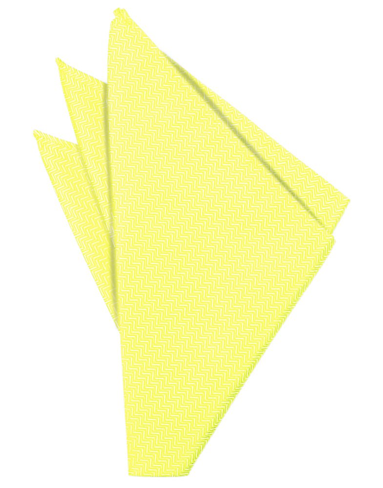 Lemon Herringbone Pocket Square - Tuxedo Club