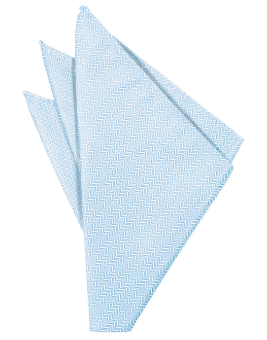 Powder Blue Herringbone Pocket Square - Tuxedo Club
