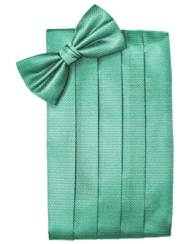 Aqua Herringbone Cummerbund - Tuxedo Club